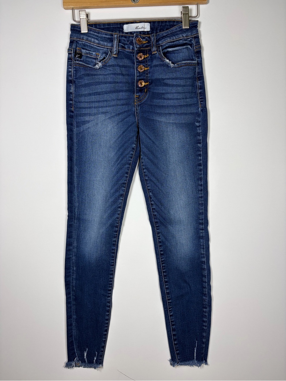 KanCan Dark Blue Skinny Jeans with Button-Fly